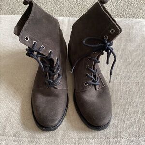 Frye Dark Grey Suede Combat Boots 7